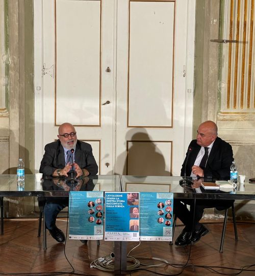 Giorgio Manzi, paleantropologo della sapienza durante il Festival Lucca in Mente
